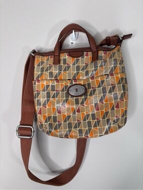 Fossil Calypso KeyPer Crossbody Purse Coated Canvas